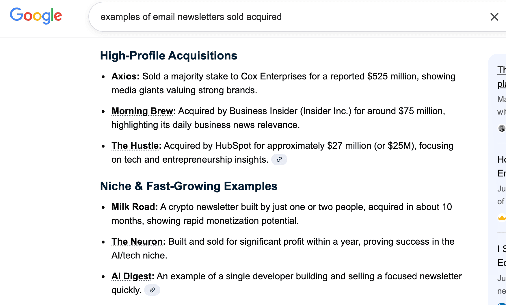 Google examples newsletters sale