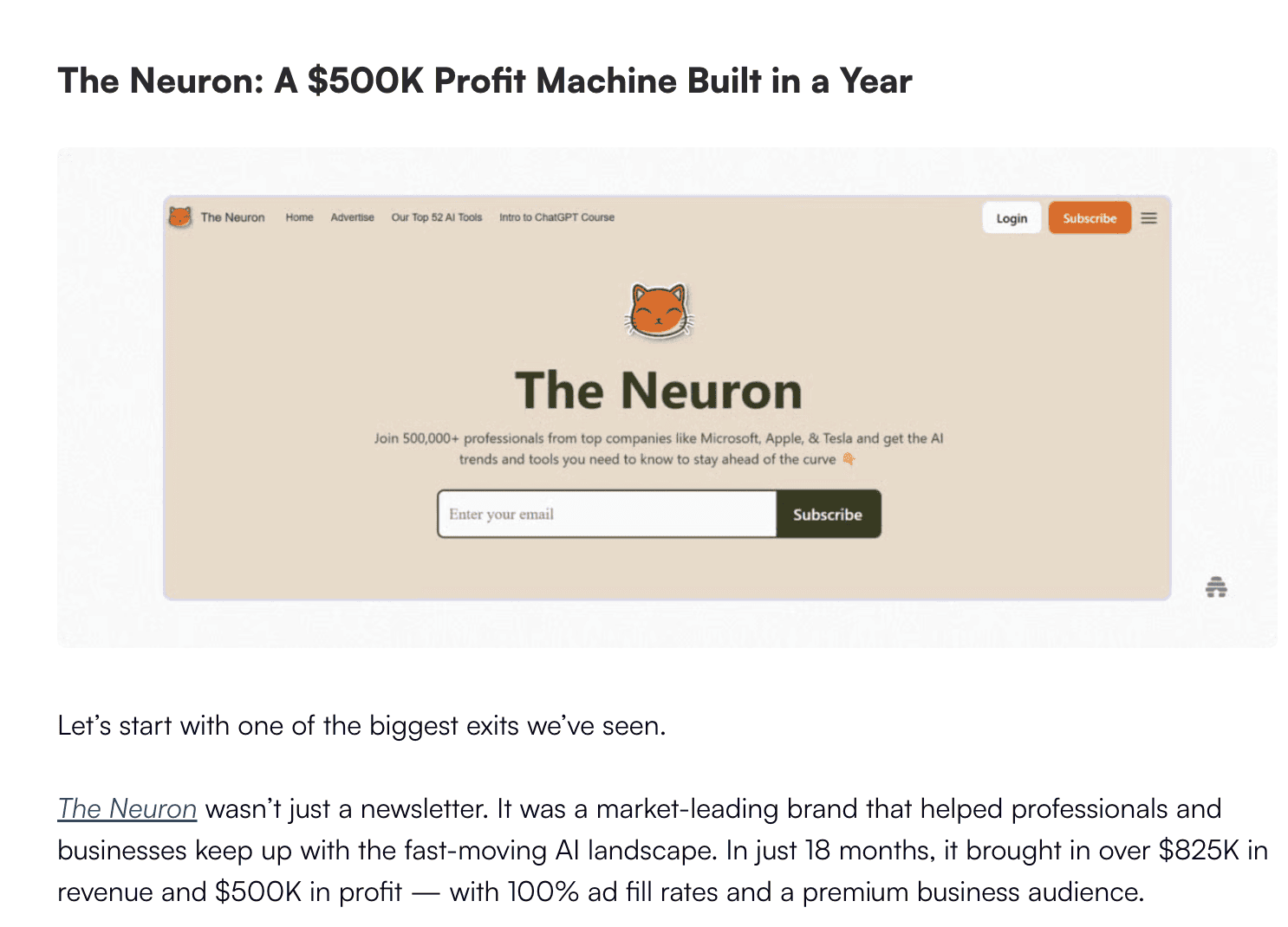 AI newsletter sale
