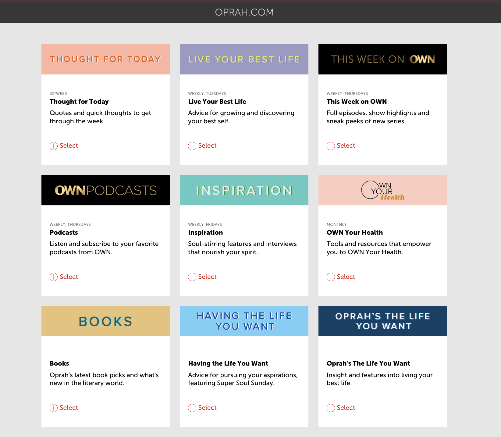 Oprah newsletters